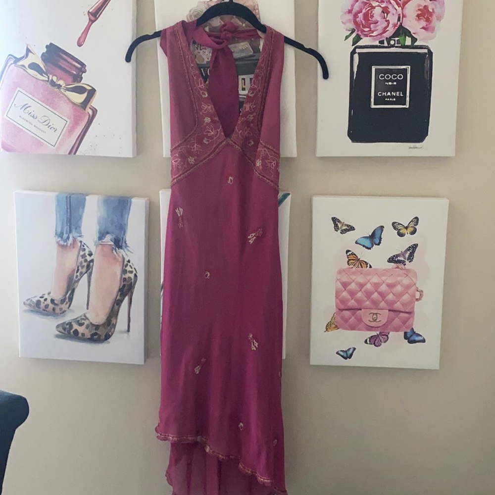 BCBG Maxazria midi halter dress size 4